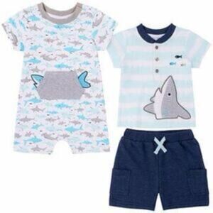 Kids Headquarters 3-piece Shark Print Baby Size 6M